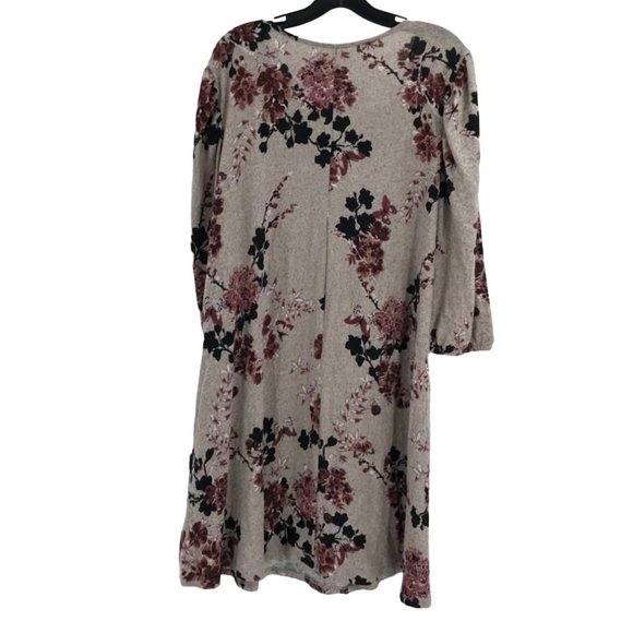 * NY Collection Womens Plus Size Cut Out Floral Mini Dress Gray Floral 2X NWT - Picture 3 of 5